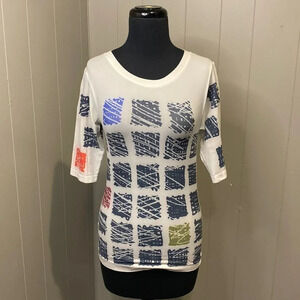 AMB One Size Fitted TShirt Cropped Sleeves Abstract Graphic Design